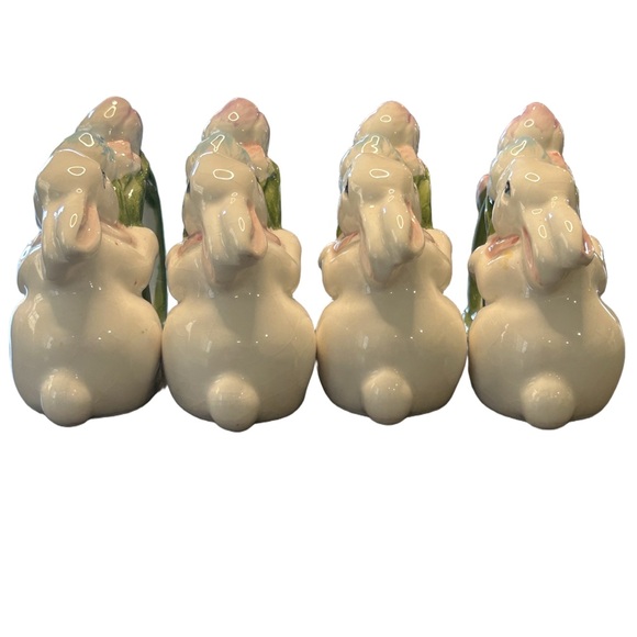 VTG 90’s set of 4 Easter cottagecore Spring bunny hand painted napkin rings - Picture 3 of 10